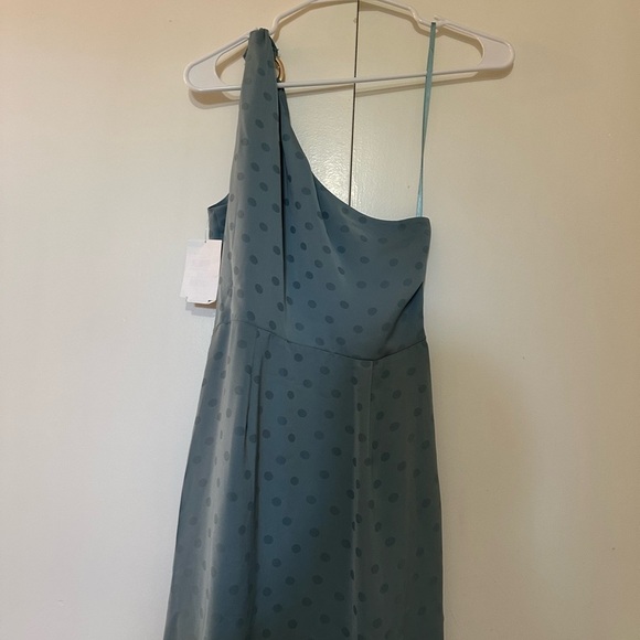 FAVORITE DAUGHTER The Singles Table One Shoulder Column Gown Slate Blue - Picture 9 of 13